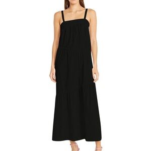 Donna Morgan Black Maxi Dress with side pockets